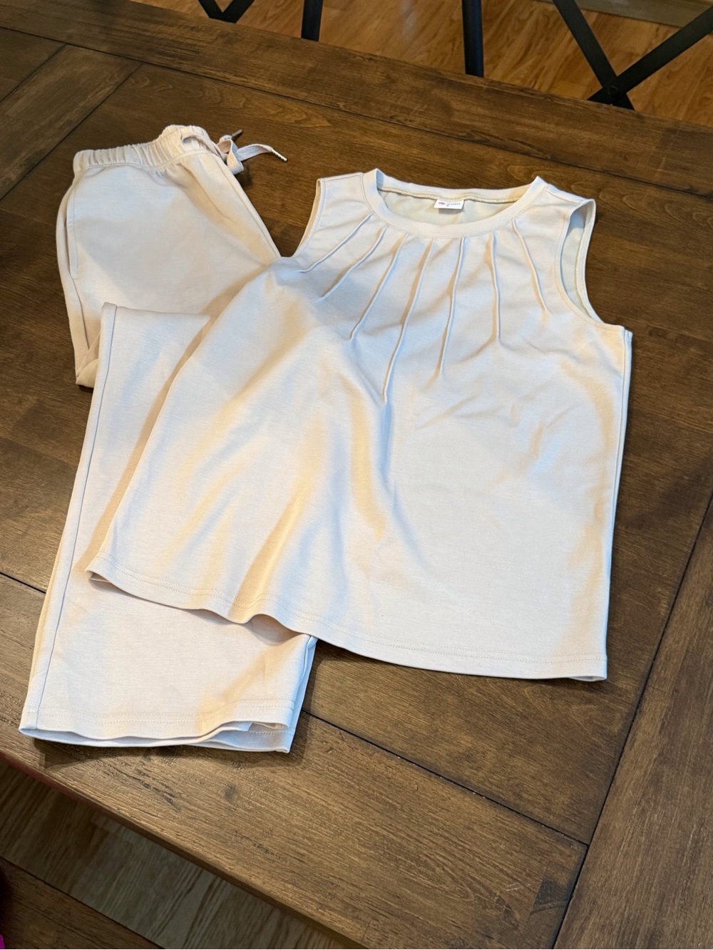 Sleeveless Tan Lounge Set